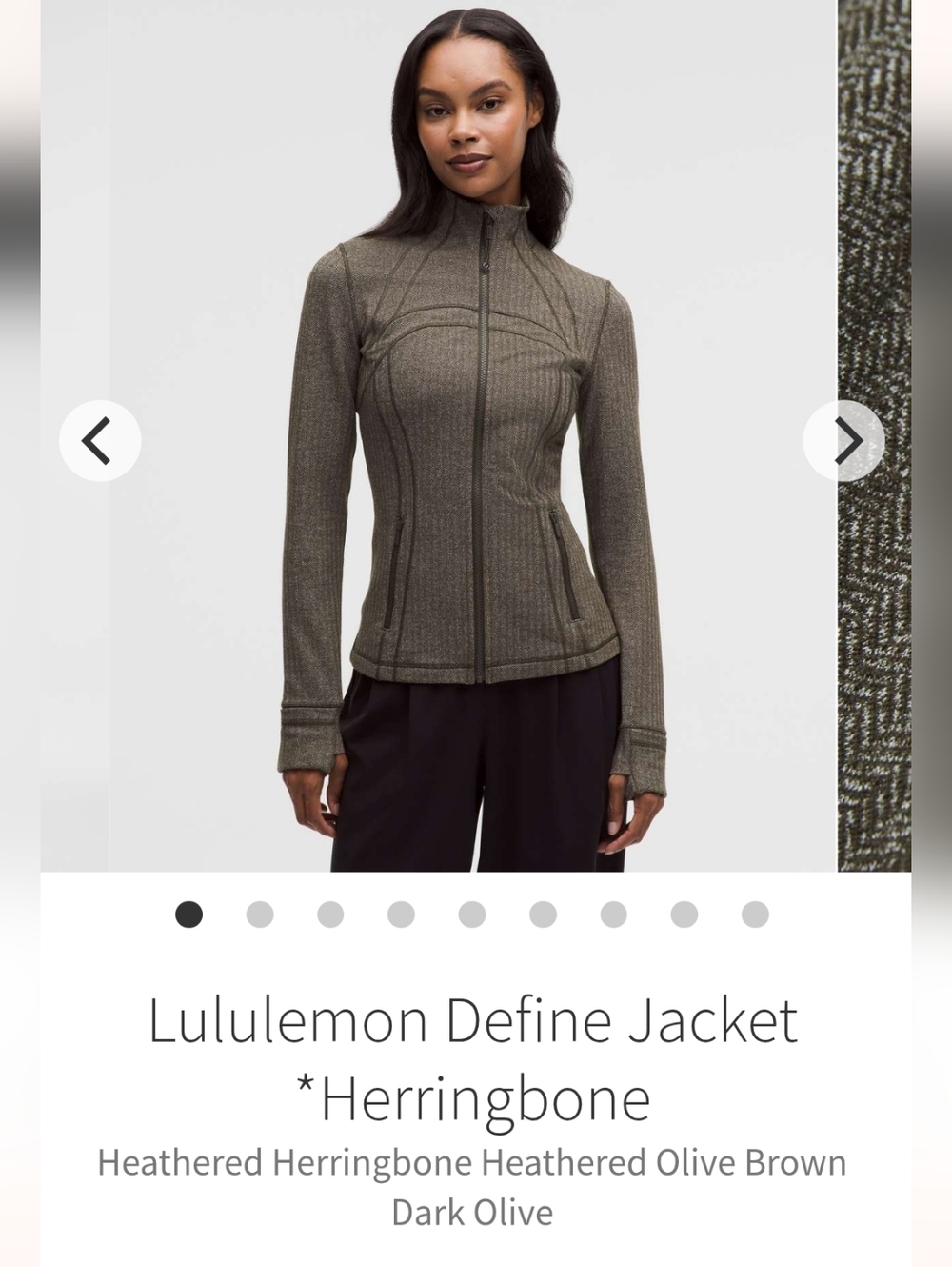 NWT lululemon Define Jacket Herringbone Olive Sz 2